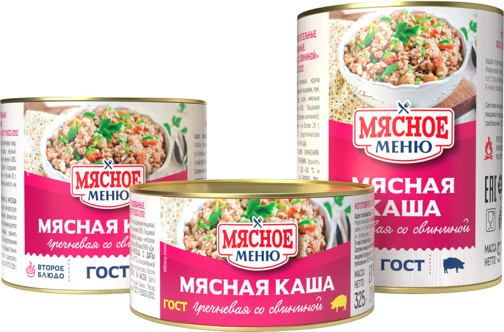 Мясная каша гречневая со свининой, ГОСТ